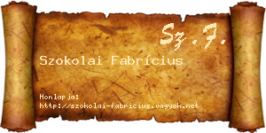 Szokolai Fabrícius névjegykártya